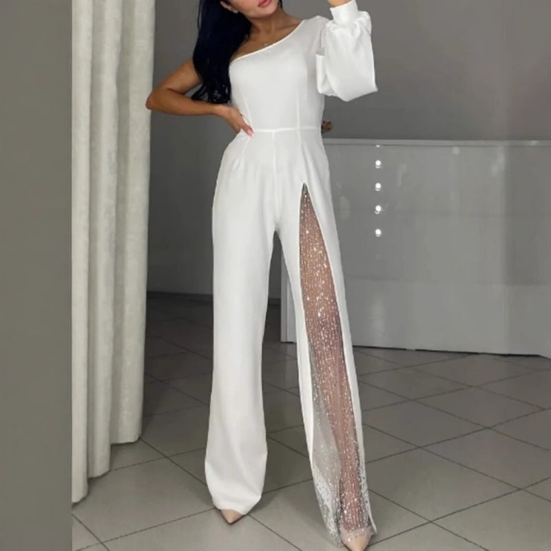 Ally™ Eén-Schouder Flared Korte Romper | Stijlvolle Zomer Romper
