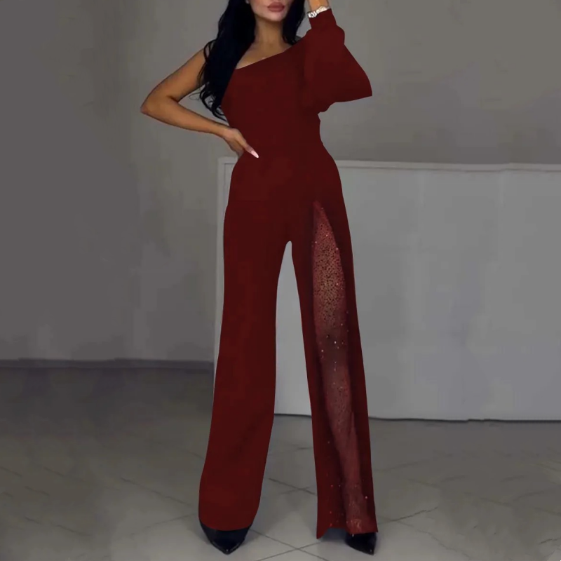 Ally™ Eén-Schouder Flared Korte Romper | Stijlvolle Zomer Romper