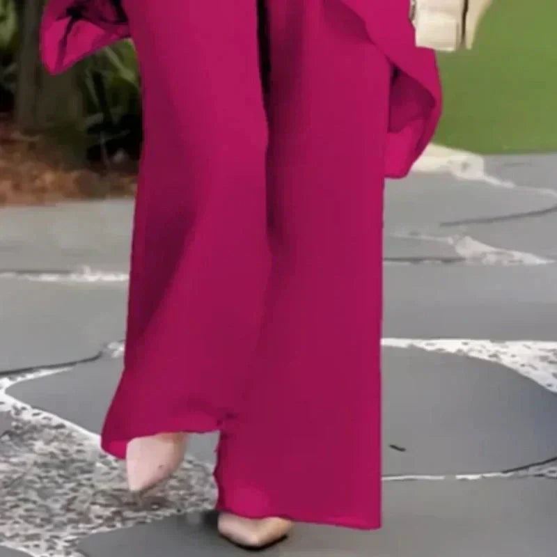 Herlene™ Elegant Twee-delige Set | Laagjes Top en Wijde Broek