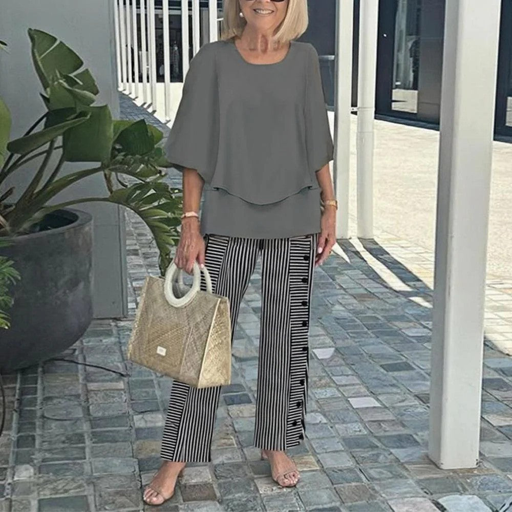 Wenda™ Moeiteloos Twee-Delig Set | Ontspannen Top en Wijde Broek