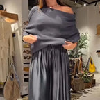 Georgina™ Elegante Off-Shoulder Set | Moderne Verfijning met een Onberispelijke Drape